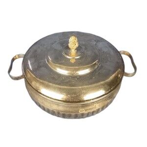 Silver Plated Serving Dish Vintage Pot With Lid And Handles Lidded Ornament Top